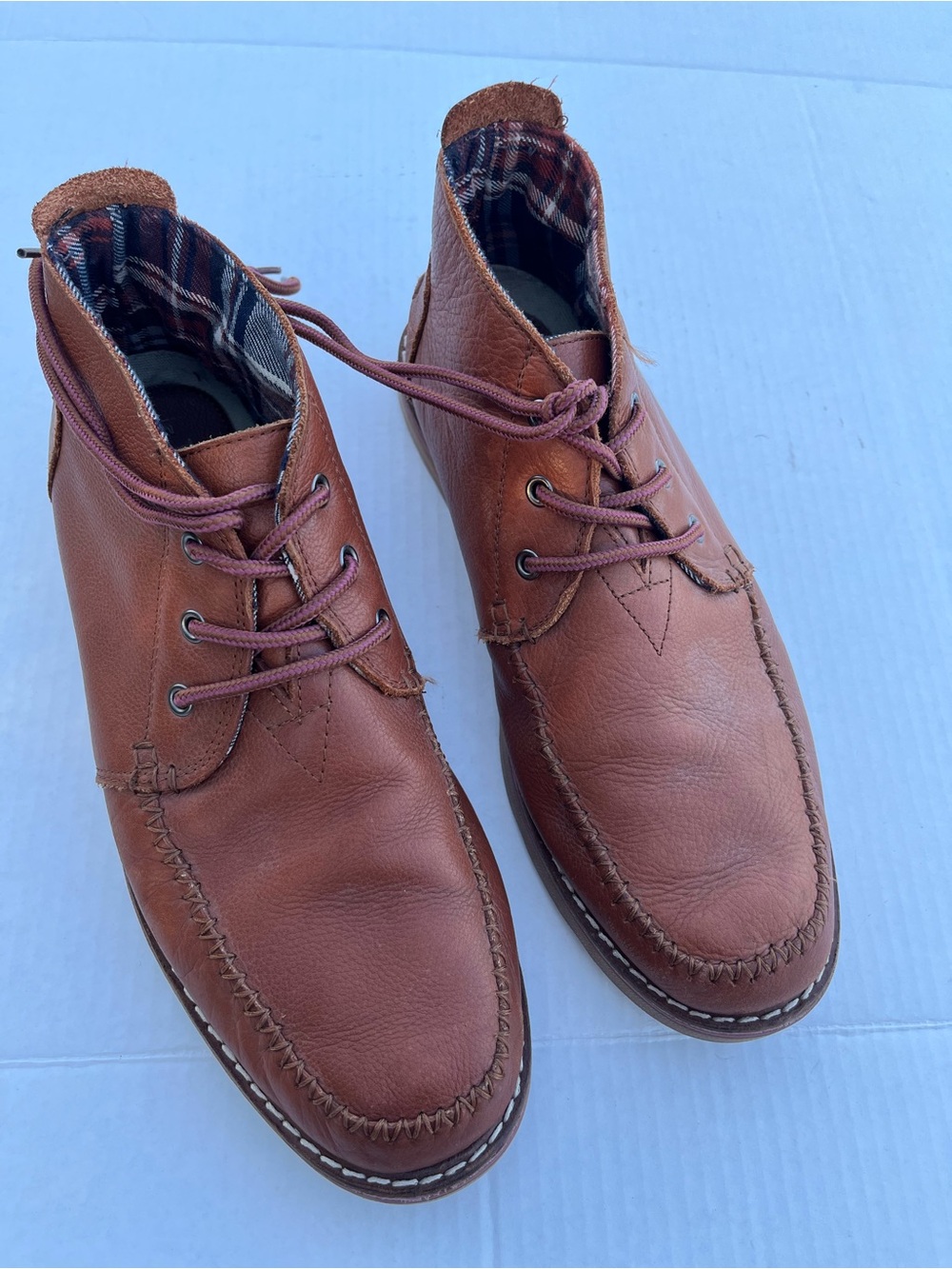 Toms Men Brown Leather Lace-Up Casual Boots Leather Boots Sz 11